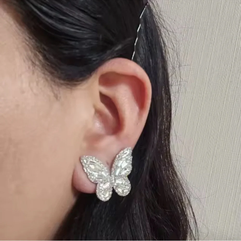 Sparkling Gold Butterfly Earrings